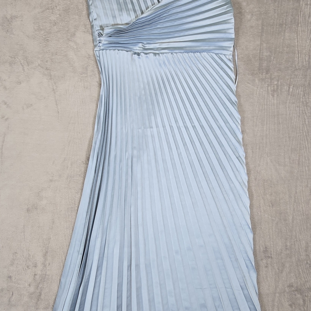 Sam Edelman Asymmetrical Blue Pleated Dress - Picture 2 of 12